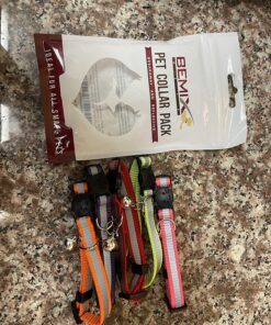 Upgraded Version - Reflective Cat Collar with Bell, Set of 6, Solid & Safe Collars for Cats, Nylon, Mixed Colors, Pet Collar, Breakaway Cat Collar Charms, Free Replacement 41 81Z fiH646L 1