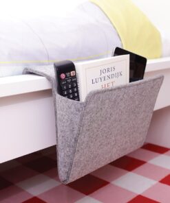 Kikkerland Grey Felt Bedside Pocket Caddy, Large Pocket Felt Storage, Organizer for Magazine Remotes Phone, Storage Bag Pocket for Bunk, Grey Single 18 81Z0SHs1sYL