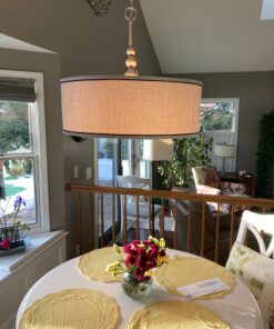 Kenroy Home Casual 3 Light Pendant ,20 Inch Height, 22 Inch Diameter with Brushed Steel Finish Modern 22 81Z10JEnoNL