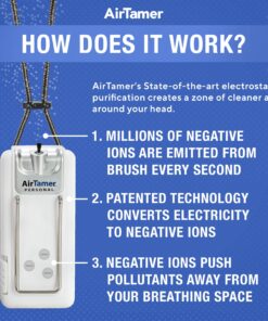 AirTamer A302 | Small Personal and Portable Air Purifier | Lithium Battery Operated | New Electrostatic Purification Technology, Proven Performance, Metal Travel Case 13 81Z1T3qw0rL