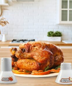 Sittin' Chicken & Turkey Ceramic Beer Can Roaster & Steamer Combo Pack- Easily Infuse flavors Into Your Meat- Wide Ceramic Base for Oven Or Grill Use- Great Meal Prep Accessories for BBQing & Grilling 19 81Z2e nH1SS