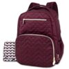 Baby Essentials Fisher-Price Signature Morgan Quilted Backpack Diaper Bag with Changing Pad, Stroller Clips, Laptop Compartment (Burgundy) Burgundy 31 81Z2pNiHyWL