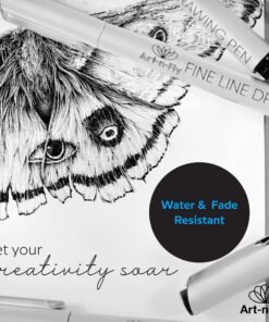 Art-n-Fly Black Fine Point Pens (Set of 6) | Drawing Fineliner Ink Pens with Japanese Archival Ink | Black Pens with Various Size Tip | No Bleed & Quick-Dry Fine Point Pen for Drawing & Sketching 6 Pack 33 81Z3F98H2jL 2