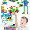 Brickyard Building Blocks STEM Toys - Educational Building Toys for Kids Ages 4-8 with 101 Pieces, Tools, Design Guide and Toy Storage Box, Gift for Boys & Girls 101 Piece 54 81Z4j1H75JL