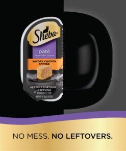 SHEBA PERFECT PORTIONS Paté Adult Wet Cat Food Trays (24 Count, 48 Servings), Savory Chicken and Roasted Turkey Entrée, Easy Peel Twin-Pack Trays 1.32 Ounce (Pack of 24) 26 81Z6HoGXuaL