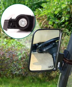 9.99WORLD MALL Golf Cart Side Mirrors, No Drilling 180 Degree Rotation & Foldable-HD Shatterproof Glass Mirrors for Golf Cart Club Car EZGO and Other (Multiple Size Clips) (New for 2022) New for 2022 12 81Z7mItTxgL