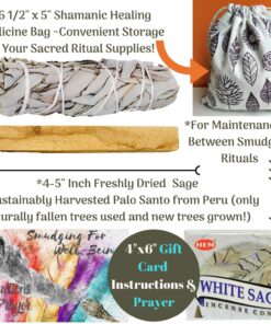 Smudge Kit Spiritual Set, Large Abalone Shell, Complete Sage Smudge Stick Kit, Palo Santo, White Sage Incense for Cleansing, Smudge Feather,Chakra Kit Bracelet, Charitable Positive Vibes Smudging Kit 33 81Z7oGKkIXL