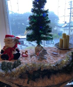 HOLIDAY PEAK 3’ Musical Spinning Fiber Optic Christmas Tree, Pre-Lit and Fully Decorated Revolving Tree 20 81Z80jbSwuL