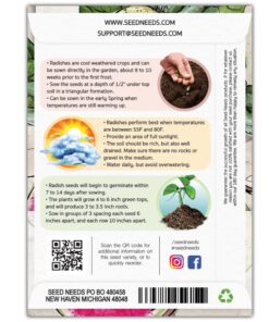 Alternative view of Seed Needs, Watermelon Radish Seeds - 500 Heirloom Seeds for Planting Raphanus sativus - Cool Weather Crop, Non-GMO & Untreated for an Outdoor Garden (1 Pack) 1 Pack (500 Seeds)