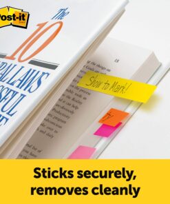 Post-it Page Markers, Assorted Bright Colors, 1/2 in x 2 in, 50 Markers/Pad, 10 Pads/Pack (670-10AB) 500 Sheets 31 81Z9EjdU5uL