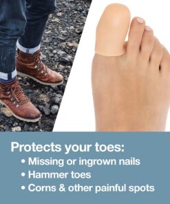 Alternative view of ZenToes 6 Pack Gel Toe Cap and Protector - Cushions and Protects to Provide Relief from Missing or Ingrown Toenails, Corns, Blisters, Hammer Toes (Large, Beige) Large