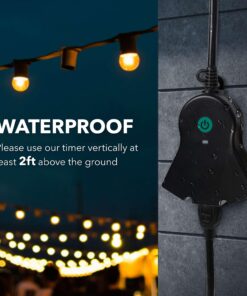 BN-LINK Outdoor Indoor Wireless Remote Control 3-Prong Outlet Weather Proof Heavy Duty 15 AMP Compact (Black) 3 Grounded Outlets with Remote 6-inch Cord 100ft Range ETL Listed 131R 32 81ZE1u5VauL