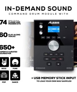 Alesis Drums Command Mesh Kit - Electric Drum Set with USB MIDI Connectivity, 600+ Electronic & Acoustic Drum Kit Sounds and Dual Zone Mesh Pads Old Model Drum Set Only 21 81ZEvZ53mpL