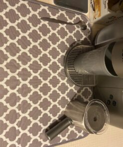 S&T INC. Dish Drying Mat for Kitchen, Absorbent, Reversible Microfiber Dish Mat, 16 Inch x 18 Inch, White Trellis 36 81ZFVfr0CnL 2