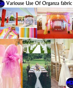 MDS Pack of 15 Yards Long Bridal Solid Sheer Organza Fabric Bolt for Wedding Dress, Fashion, Crafts, Decorations, Backdrop, Christmas Craft Supplies, Silky Shiny Organza Fabrics 44” Wide- White 15 YARD 9 81ZFXXoc1bL