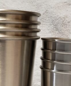 Stainless Steel Cups 10 oz Tumbler (4 Pack) - Premium Metal Drinking Glasses | Stackable Durable Cup (10 oz) 10 oz - Steel 50 81ZKRySbJL