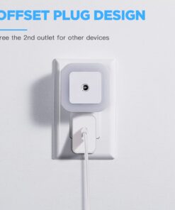 SYCEES Plug-in LED Night Light with Dusk to Dawn Sensor for Hallway, Stairs, Bathroom, Kitchen, Bedroom, Nursery, Kids Room, Warm White, Pack of 6 6-Pack, Warm White 30 81ZKlvJefeL