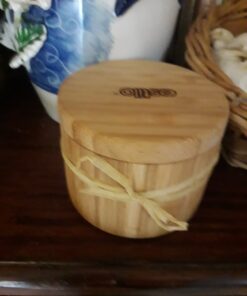 Estilo 2 pc Premium Bamboo Salt and Pepper Bowls, Wooden Spice Containers with Magnetic Swivel Lids, Perfect for Salt, Spice, Sugar, Pepper 2-Pack 34 81ZM6yzKD L