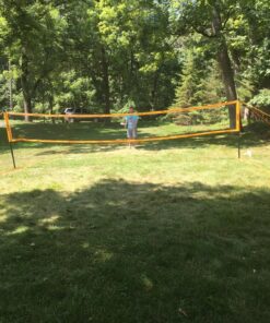 GSE Outdoor Portable Badminton Complete Net Set for Backyard Lawn, Beach, Park with Family & Friends. Including Badminton Net System, 4 Badminton Rackets, 3 Shuttlecocks and Carrying Bag Professional Badminton Set 15 81ZMWquc18L
