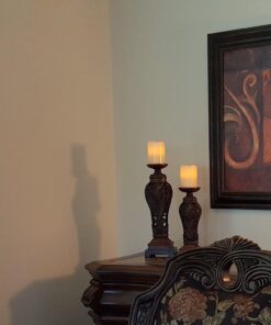 LED Lytes Timer Remote Control Flameless Candle Set, 3 Flickering Candles, 3 in Wide by 4, 5, 6 in Tall, Real Ivory Wax and Amber Flame, Home Decor, Large Battery Powered for Gifts for Mom Round Ivory Wax and Amber Flame 41 81ZMkpc20wL