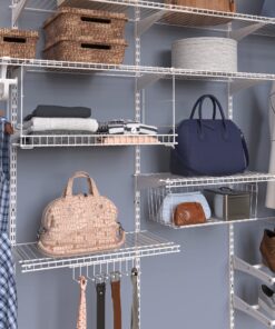 ClosetMaid Wire Hanging Shelf Basket for Storage, Organization in Closet or Pantry, No Assembly or Installation, Durable, 10.68"D x 18.39"W x 7.99"H, White 23 81ZN5wj93FL