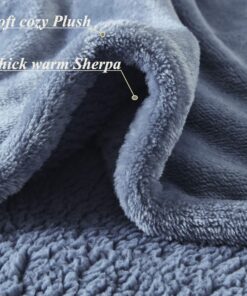 Beautyrest Reversible Microlight to Sherpa Electric Blanket, Auto Shut Off, Virtually Zero EMF, Multi Heat Setting, UL Certified, Machine Washable, Blue Oversized Throw (60 inx70 in) 60x70" 11 81ZTMsLubkL