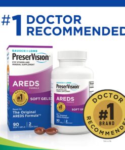 PreserVision AREDS Eye Vitamin & Mineral Supplement, Contains Vitamin C, A, E, Zinc & Copper, 90 Softgels (Packaging May Vary) 13 81ZTYMSxPZL