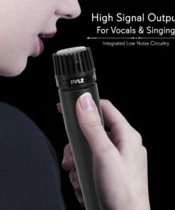 PYLE-PRO Professional Handheld Moving Coil Microphone - Dynamic Cardioid Unidirectional Vocal, Built-in Acoustic Pop Filter, Includes 15ft XLR Audio Cable to 1/4'' Audio Connection - Pyle PDMIC78,Black Mic 27 81ZUUaTCRKL