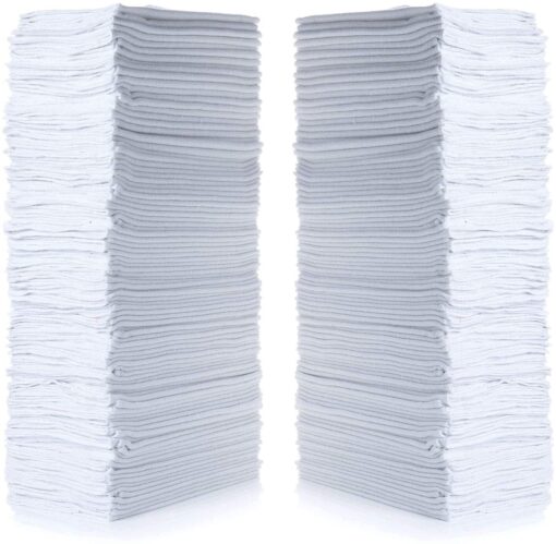 SIMPLI-MAGIC 79142 Shop Towels 14"x12", Pack of 150, Cotton, White