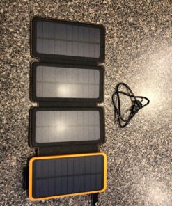 FEELLE Solar Charger Power Bank - 25000mAh Portable Phone Charger 3A Fast Charging External Battery Pack with 4 Solar Panels for Phone Outdoor Camping Orange Yellow 57 81ZWzcJWPqL