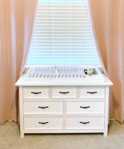 Alternative view of Evolur Belmar Double Dresser in Weathered White, Comes Assembled, Included Anti-Tip Kit, Seven Spacious Drawers, Dresser For Nursery, Bedroom, Wooden Nursery Furniture 54x20.25x33 Inch (Pack of 1)