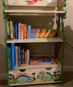 Fantasy Fields - Baby Bookshelf and Toy Storage, Wooden 3-Tier Shelf Kids Bookshelf with 1 Drawers Storage, Dinosaur Kingdom Thematic Kids Imagination Inspiring, Kids Furniture Bookcases, 38" H 31 81ZYOCgSVeL
