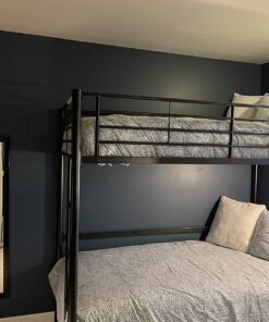 Walker Edison Timothee Urban Industrial Metal Twin over Loft Bunk Bed, Twin Size, Black 40 81ZYWIg2ysL