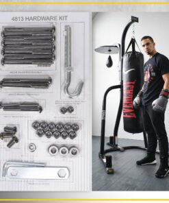 Everlast Steel Heavy Punching Bag Stand Workout Equipment for Kickboxing, Boxing, and MMA Training with 3 Plate Pegs and 100 Pound Capacity Black 47 81ZZWmsEeZL