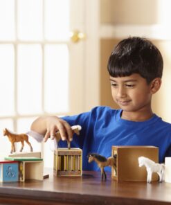 Melissa & Doug Horse Carrier Wooden Vehicle Play Set With 2 Flocked Horses and Pull-Down Ramp - Horse Figures, Wooden Horse Trailer Toy For Kids Ages 3+ 18 81ZbKpHPB8L