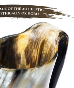 Alternative view of Trondebal Viking Drinking Horn Mug, 15-20 Oz Natural Ox Horn Cup & Cofee Stein | Cool Unique Gift for Men and Women, Home Decor Accessories | Shot Glasses for Beer, Ale, Whiskey, Mead