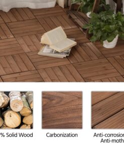 Yaheetech 27PCS Interlocking Patio Deck Tiles 12 x 12in Wood Floor Tiles Outdoor Flooring for Patio Garden Deck Poolside Brown Brown-straight 33 81Zf0qEQiNL