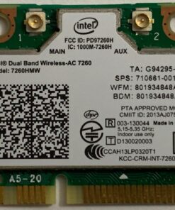Intel 7260.HMW Dual Band Wireless-AC 7260 Network Adapter PCI Express Half Mini Card 802.11 b/a/g/n/ac 27 81Zg6wptyCL