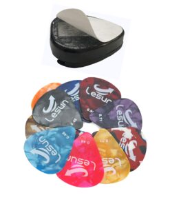 Guitar Picks & Guitar Pick Holder Easy to Paste on the Guitar Suitable for Acoustic Guitar Electric Guitar Bass Ukulele - Stick-on Holder + 10 Guitar Picks(Black Holder) 24 81ZhpG3MWCL
