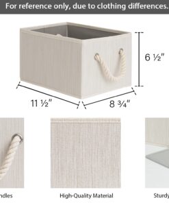 Alternative view of StorageWorks Storage Baskets for Organizing Shelves , Foldable Fabric Storage Bins with Handles, Beige, White & Ivory, 3-Pack, 11 ½" L x 8 ¾" W x 6 ½" H