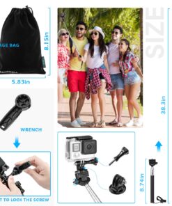 Luxebell Action Camera Accessory Kit for GoPro Hero Black Sliver 10 9 8 7 6 5 4 Session Max Akaso Xiaomi Accessories Tripod Head Chest Bike Mount With Case 15 81ZjmEj2MwL