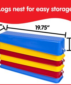 Alternative view of edxeducation Step-a-Logs - Supplies for Physical Play - Indoor and Outdoor - Exercise and Gross Motor Skills - Stackable - Build Coordination