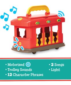Daniel Tiger's Neighborhood Deluxe Electronic Trolley Vehicle with 2 Songs, 12 Phrases, Sounds & Light! Daniel & Mom Tiger Figures Included, For Ages 3+ 35 81ZnKCv4WZL
