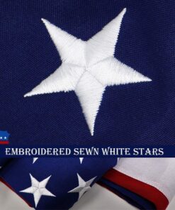 G128 American USA Flag | 5x8 Ft | StormFlyer Series Embroidered 220GSM Spun Polyester | Country Flag, Embroidered Stars, Sewn Stripes, Indoor/Outdoor, Brass Grommets, Heavy Duty, All Weather 11 81ZoxNq5kIL