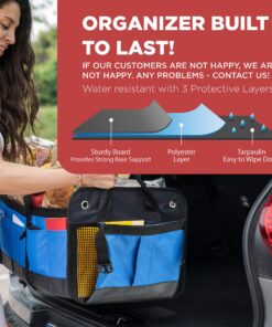 Trunk Crate Pro Collapsible Portable Multi Compartments Heavy Duty Non-Slip Cargo Trunk Organizer Storage, Blue Large 31 81ZpE1yR2L 1