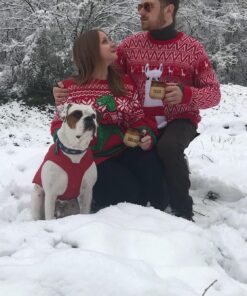 Kurgo Loft Dog Jacket, Reversible Dog Coat, Wear with Harness or Sweater, Water Resistant, Reflective, Winter Coat For Medium Dogs (Chili Red, M) Chili Red/Charcoal 56 81Zq G6TbNL