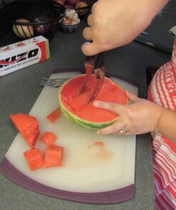 Kizo Stainless Steel Watermelon Slicer/Corer and Serving Tongs with Long Grip Handle and Set of 4 Fruit Forks 13 81ZriNxw2tL