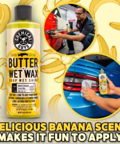 Chemical Guys WAC_201_16 Butter Wet Wax, Deep Wet Shine for Cars, Trucks, SUVs, RVs & More, 16 fl oz, Banana Scent 16 oz 36 81ZsKAZVwxL