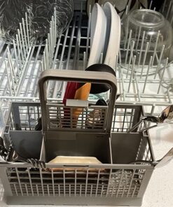 Qualtex Dishwasher Cutlery Silverware Basket Holder Grey, 9 5/16 X 5 1/4 X 9 3/4 Inches 16 81ZtX0rmXeL