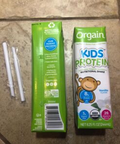 Orgain Organic Kids Nutritional Protein Shake, Vanilla - Kids Snacks with 8g Dairy Protein, 22 Vitamins & Minerals, Fruits & Vegetables, Gluten Free, Soy Free, Non GMO, 8.25 Fl Oz (Pack of 12) Pack of 12 24 81Ztzlq2vGL